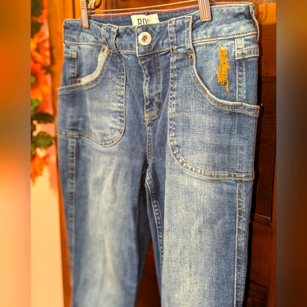 BDG Urban Outfitters Flare Jeans Hippie Bell Bottom Embroidered Pocket